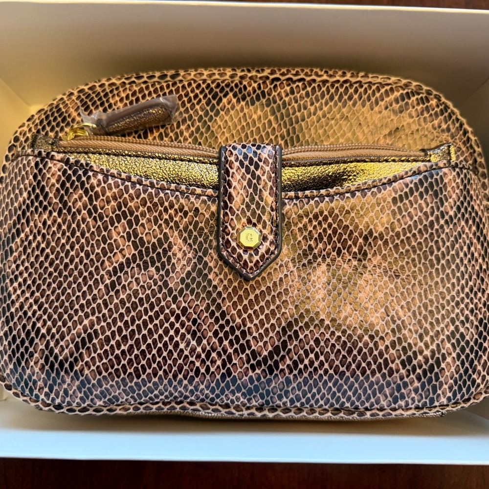 Elegant Brown Snakeskin G.I.L.I Women's Bag; New in Box; Mint Condition